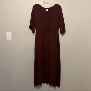 Soma Caftan Midi Dress Ginger Root Stretchy Jersey Knit Size Medium